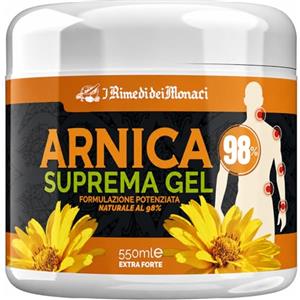 I Rimedi Dei Monaci Arnica Gel Forte Suprema 98% 550ml Arnica per Cavalli Uso Umano Extra Forte per Massaggi Rilassanti con Lavanda, Menta, Vitamina E, per Muscoli e Articolazioni Made in Italy | Rimedi dei Monaci