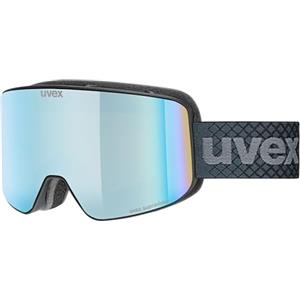 Uvex pyrit FM - maschera da sci per adulti - categoria di filtro 2 - campo visivo ampliato, privo di appannamenti - black matt dl/saphir-cleS2 - one size
