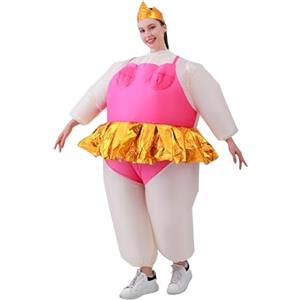 FUNFOCUS Costume balletto gonfiabile per adulti - Costume balletto unisex per Halloween e Carnevale per altezze 150-190 cm,Costume gonfiabile perfetto per feste, compleanni, ballet costume adult