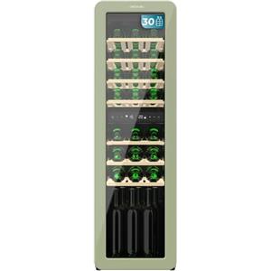 Cecotec Cantinetta 30 Bottiglie Retrò Bolero Grandsommelier Origin Duo 30 Hit Green. Finitura Verde Con 2 Zone Di Temp. (5-12ºC, 12-20ºC), Controllo Led, NoFrost, Ripiani In Legno, Luce Interna
