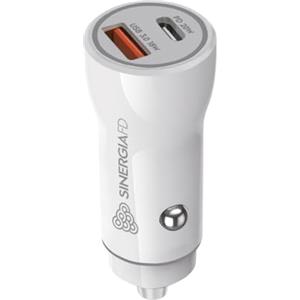SinergiaFD Caricatore Auto USB + Type-C 38W Max - Ricarica Rapida PD e QC - Adattatore Accendisigari 12-24V - Doppia Porta USB-A e USB-C per Smartphone, Tablet e Dispositivi Compatibili