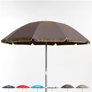 Produce Shop Ombrellone Mare Spiaggia 220 cm Alluminio Antivento Protezione UV Professionale Bagnino Fluo - Marrone