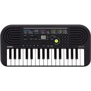Casio Musical Instruments SA-47 - Mini tastiera elettronica polifonica ad 8 Voci e 32 tasti, Nero/Grigio