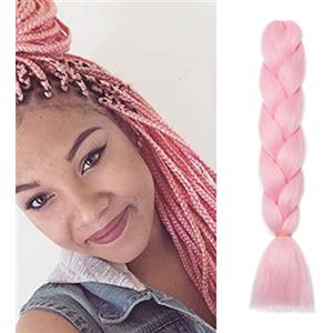 Cybelleza Treccine Extension Capelli Sintetici per Treccine Africane 1 Ciocche Trecce Jumbo Braiding Hair (Rosa)