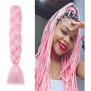 Cybelleza 60cm Extension Treccine Treccia Africane Capelli Finti Sintetici Finti Lunghi Ombre Intrecciare Jumbo Braids 1 Ciocca Crochet Twist Bellezza (Rosa Pink)