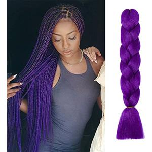 Cybelleza Treccine Extension Capelli Sintetici per Treccine Africane 1 Ciocche Trecce Jumbo Braiding Hair (Viola scuro)