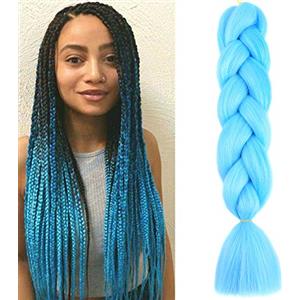 Cybelleza Treccine Extension Capelli Sintetici per Treccine Africane 1 Ciocche Trecce Jumbo Braiding Hair (Cielo blu)