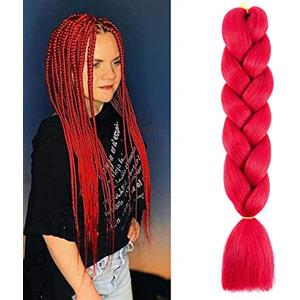 Cybelleza 60cm Extension Treccine Treccia Africane Capelli Rossi Red Sintetici Finti Lunghi Intrecciare Jumbo Braids 1 Ciocca Crochet Twist Bellezza
