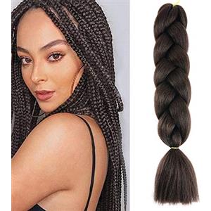 Cybelleza Treccine Africane Extension Capelli Sintetici 1pcs 60cm Extension Capelli per Treccine Africane Finti Estensioni Trecce Afro Braiding Hair (Marrone Cioccolato)