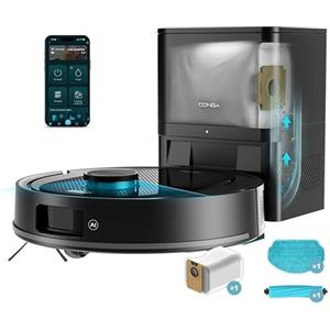 Cecotec Robot Aspirapolvere e Lavapavimenti con Base Autovuotante e IA Conga Y80 X-Treme. Navigazione Laser e Intelligenza Artificiale, 13000Pa, Base 2.5L, Autonomia fino a 220m², App 3.0