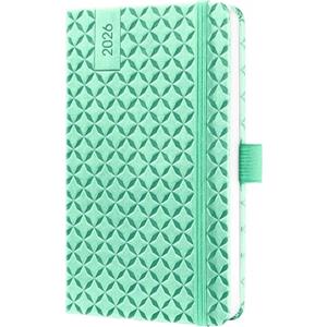 SIGEL J6126 Agenda settimanale Jolie 2026-1 anno - circa A6 - mint green - 2 pagine = 1 settimana - copertina rigida - 80 g/m² - verde menta - 174 p. - certificazione FSC