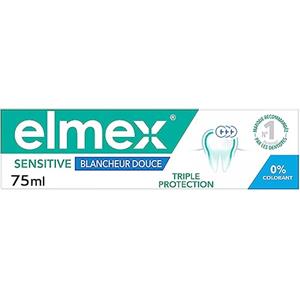 ELMEX - Dentifricio Elmex Sensitive Whitening Dolce 0% Coloranti - Denti sensibili, Gengive dolorose, Protezione dello smalto - 75 ml