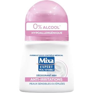 Mixa - Deodorante a sfera - 48 ore anti-irritazione - 0% alcool* - Ipoallergenico - Per lenire istantaneamente le ascelle sensibili o depilate e proteggerle a lungo