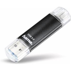 Hama Chiavetta USB da 128 GB con USB 3.0 e microUSB (chiavetta USB 2 in 1, ad esempio per telefoni cellulari Android, tablet, computer, notebook, PC, laptop, Macbook, OTG, 40 MB/s) chiavetta per cellulare Android, doppia chiavetta di memoria nera