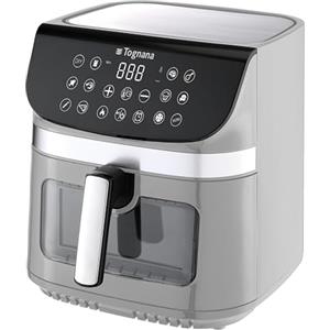 Tognana Iridea, Friggitrice ad aria 9L, doppia resistenza, display digitale, timer, 80-200°C, finestra, 2200W, plastica-acciaio Inox, grigio perla