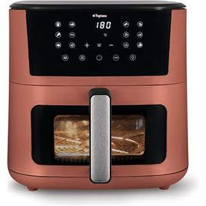 Tognana Iridea, Friggitrice ad aria 10L, doppia resistenza, display digitale, timer, 80-200°C, finestra, 2300W, Rosso Mela