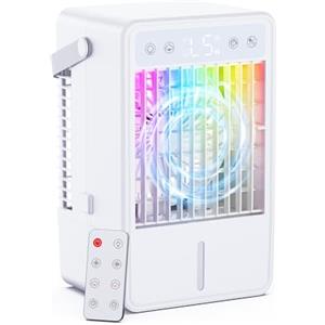 CURVAOP Condizionatore Portatile Silenzioso 1500ML, Climatizzatore Portatile con Touch Display e Telecomando, Raffreddatore D'aria 5 Velocità & 3 Modalità, Timer 10H, Alette 70°, USB-C, 10W Basso Consumo