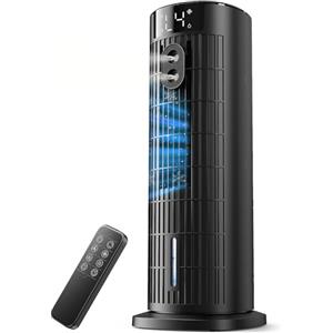 CoamoTrail Condizionatore Portatile Senza Lama 2026, Alta Velocità 7,5 m/s, Motore CC Aggiornato Silenzioso <35 dB, Raffreddatore d'aria Portatile con 90° Oscillation, 4 Ventilatore, Timer 10H, Telecomando, Nero