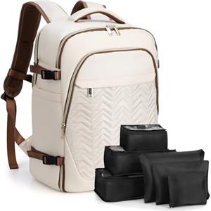 Lekespring Zaino da Viaggio Aereo Bagaglio a Mano 35L,Zaino Uomo Donna con Organizer Valigie 6 Pezzi Set, Borse da Cabina per Easyjet 45x36x20, Zaini Porta PC per Scuola Casual Lavoro Ufficio,Grigio