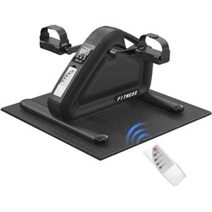 Healfith Pedaliera Riabilitazione Elettrico Per Anziani, 10 Livelli Velocità Cyclette Da Ufficio Per Braccia E Gambe, Telecomando Con Motore Silenzioso, Per Anziani E Lavoratori (10 Livelli Velocità)