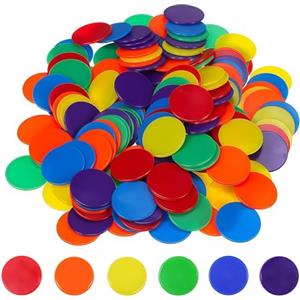 OIXEYA 100 Pcs Fiches Poker, Gettoni Colorati Plastica, Poker Chips, Conta Le Patatine per Bambini, per Imparare Calcoli Matematici e Giochi di Bingo, 6 Colori