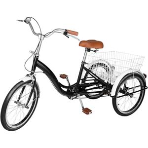 HarBin-Star - triciclo da 20 pollici, per adulti, triciclo con cestino, per anziani, per attività ricreative, shopping, picnic, viaggi