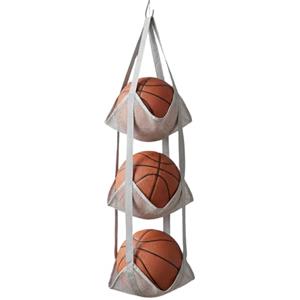 Genérico Contenitore per pallacanestro, 3 livelli, organizer per porta e palloni, stoccaggio verticale di attrezzature sportive, per pallacanestro, pallavolo, calcio e calcio americano