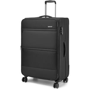 British Traveller Valigia Trolley Grande Rigido Espandibile 79,5cm Valigie Rigida da Viaggio con 4 Ruote Girevoli e TSA Lucchetto(28pollici, Nero)