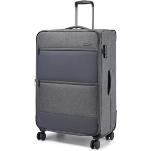 British Traveller Valigia Trolley Grande Rigido Espandibile 79,cm Valigie Rigida da Viaggio con 4 Ruote Girevoli e TSA Lucchetto(28pollici, Grigio)