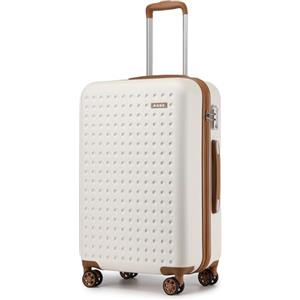 Kono Valigia Trolley Media 65cm Valigie Rigide Leggero con TSA Lucchetto e 4 Ruote Girevoli, Bianco