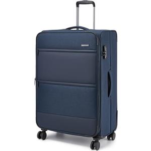 British Traveller Valigia Trolley Grande Rigido Espandibile 79,cm Valigie Rigida da Viaggio con 4 Ruote Girevoli e TSA Lucchetto(28pollici, Blu)