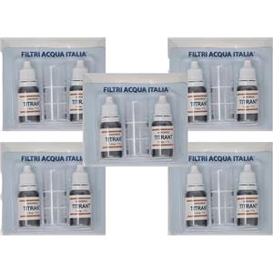 FILTRIACQUAITALIA Titrant Kit Analisi Durezza Acqua (Gradi Francesi) per Misurarae Calcare Set 10 Pz.Filtri Acqua Italia