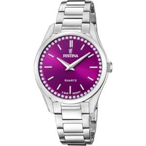 Festina Orologio Donna Analogico in Acciaio Inossidabile 316l Argentato | Movimento al Quarzo, Vetro Minerale ad Alta Resistenza, Impermeabile 5 ATM F20583/2, Mademoiselle