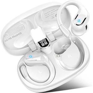 Hupoaf Cuffie Bluetooth Sport, 2026 Auricolari Bluetooth 5.4 con 4 ENC Mic, 75 Ore HiFi Stereo Cuffie Wireless, IP7 Impermeabili Cuffie Senza Fili, Display LED USB-C Cuffiette Running per iOS/Android