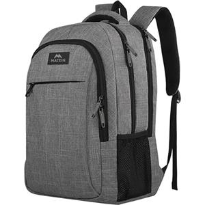 MATEIN Zaino Porta PC Antifurto Zaino PC 15.6 Pollici Impermeabile Zaino per Computer Portatile, Zaino Lavoro Uomo per Università Viaggio, Grigio