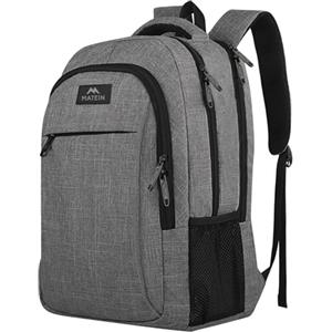 MATEIN Zaino Uomo 17.3 Pollici Grande Zaino Porta PC Lavoro Antifurto Zaino Laptop Computer Notebook Unisex Zaini per PC Portatili per Viaggio Ufficio università, Grigio