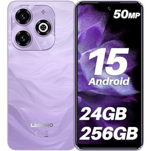 LAGENIO A11 Pro Android 15 Telefono Cellulare, 6.7 Inch HD+ 120Hz Mobile Phone, 24GB+256GB/TF 1TB, Dual SIM 4G Android Smartphone, 50MP+8MP AI Camera/Widevine L1/Face ID/GPS/OTG