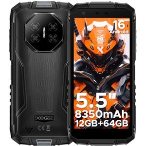 Luzglo Fire 3 Rugged Smartphone Android 16, 8350mAh Telefono Indistruttibile, UNISOC SC9863A, 5.5" IPS HD+ Display, 13MP+8MP Telefono Rugged, 12GB+64GB/2TB, Widevine L1/Face ID/NFC- Grigio