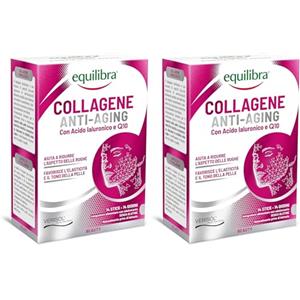 Equilibra, Collagene Anti-Aging, Collagene Idrolizzato VERISOL®, 14 Mono Stick, 5000mg Collagene a Dose, con Acido Ialuronico, Coenzima Q10, Migliora l'Aspetto della Pelle, Riduce le Rughe