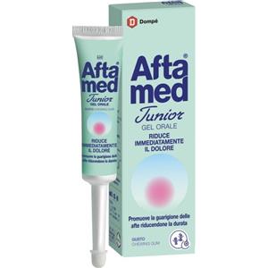 Aftamed Junior Gel Orale 15ml - Gel con Acido Ialuronico per Afte e Stomatiti nei Bambini, Gusto Chewing-Gum