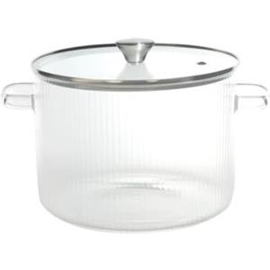 Brandani 50129 Pentola Trasparente Borosilicato con Coperchio Vetro Temperato 3,5 Litri