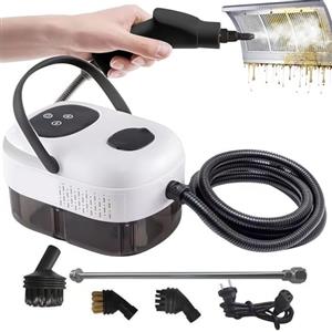 XQZMD Pulitore a vapore, 2500 W, 3 bar, pulitore a vapore per casa, pulitore a vapore regolabile in 6 livelli con serbatoio da 1 l e 3 testine per cucina, finestre, pavimenti, piastrelle, divano e auto