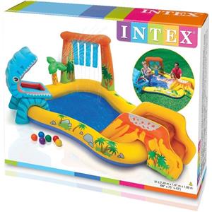 INTEX DEVELOPMENT COMPANY LTD Intex Playcenter Dinosaur, centro giochi gonfiabile, piscina bambini, scivolo acquatico, dinosauri, 249x191x109 cm