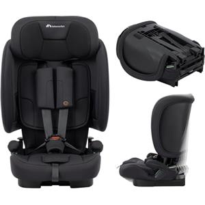 Bebeconfort Ever & Go i-Safe, Seggiolino Auto 9-36 kg Evolutivo, 15 Mesi - 12 Anni, 76-150 cm, Seggiolino Auto Pieghevole ISOFIX, Leggero e Compatto (4.9kg), 15 Posizioni Poggiatesta, Full Black