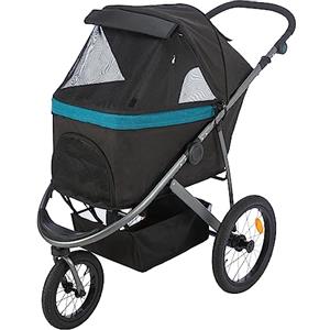 TRIXIE Passeggino per cani, carrello per cani, 60 × 112 × 120 cm, 12,5 kg, nero/benzina può trasportare fino a 20 kg - 28960