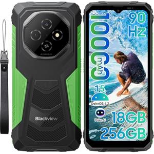 Blackview Fort 1 Rugged Smartphone Android 15, Batteria 10000mAh Telefono Indistruttibile,18GB+256GB/2TB TF Celluare Antiurto, 6.56" HD+, 90Hz, NFC/OTG/Fingerprint/GPS/2 Anni Garanzia