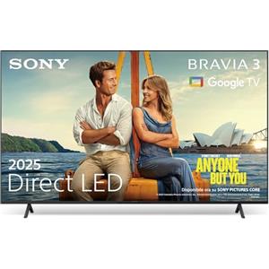 Sony BRAVIA 3 - Direct LED | Altoparlante X-Balanced | Dolby Vision/Atmos | IMAX Enhanced | Google TV (2025) | Google Cast | Apple AirPlay 2| Eco Dashboard 2 | Game Menu 2-43pollici