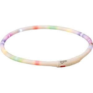TRIXIE 12641 - Collare luminoso ricaricabile per cani, anello flash USB, silicone, Xs - XL: 70 cm/Ø 10 mm, colorato
