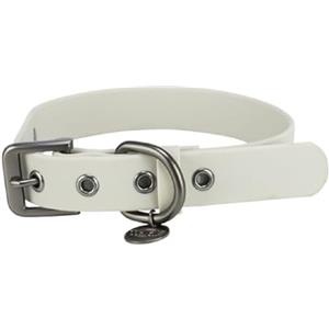 TRIXIE Collare per cani CityStyle L-XL: circonferenza collo 50 - 57 cm/30 mm grigio chiaro - Collare in PVC di alta qualità per cani di taglia piccola, media regolabile, impermeabile e lavabile,