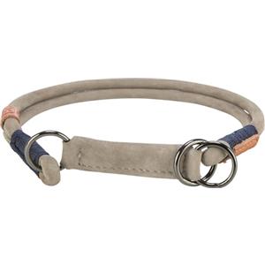 TRIXIE Collare per cani BE NORDIC in pelle XS-S grigio - comodo collare per cani molto piccoli e piccoli con limitatore di trazione - robusto ed elegante - 17100